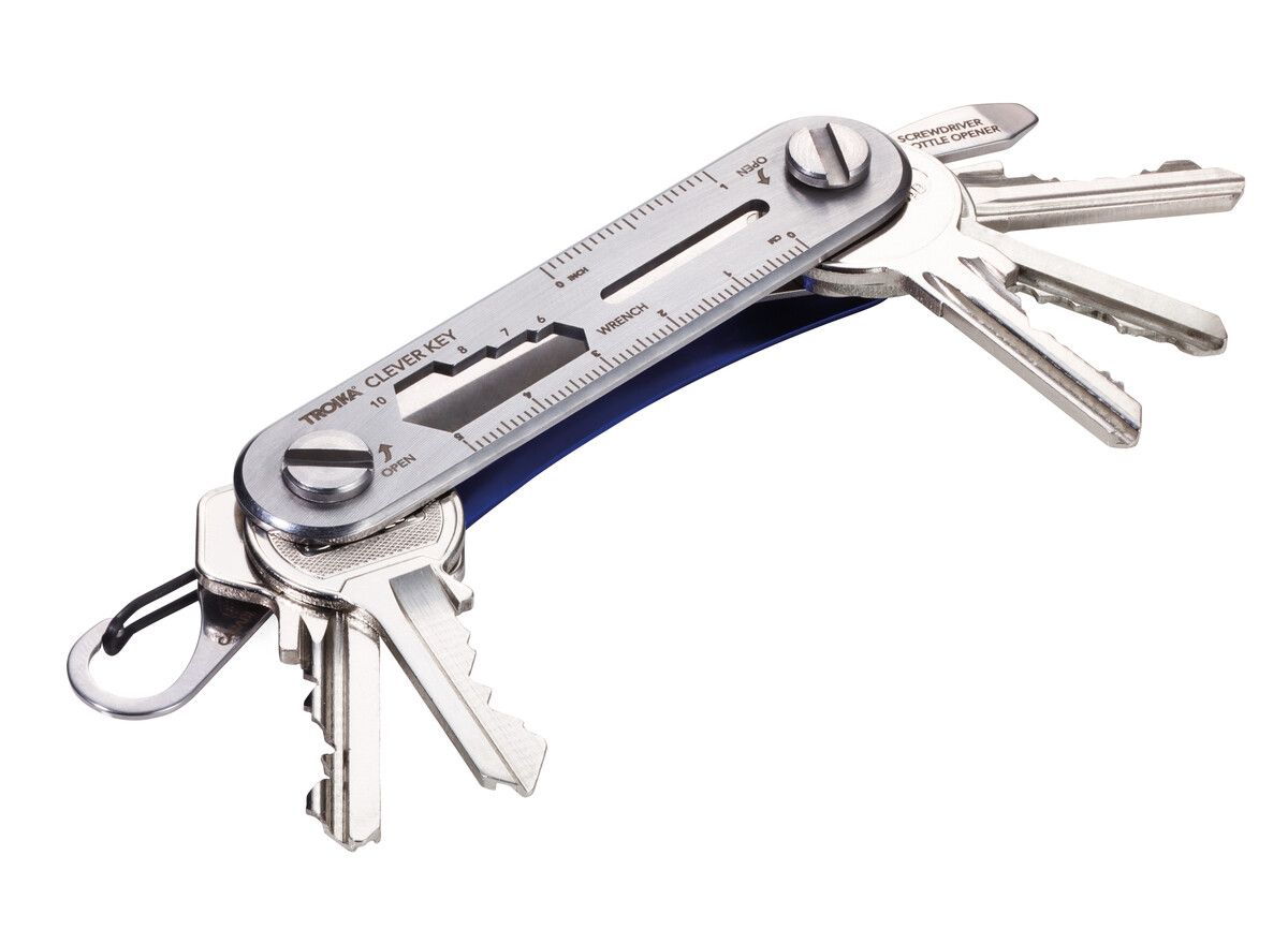 Schlüssel Organizer für 6 Schlüssel, blau/silber