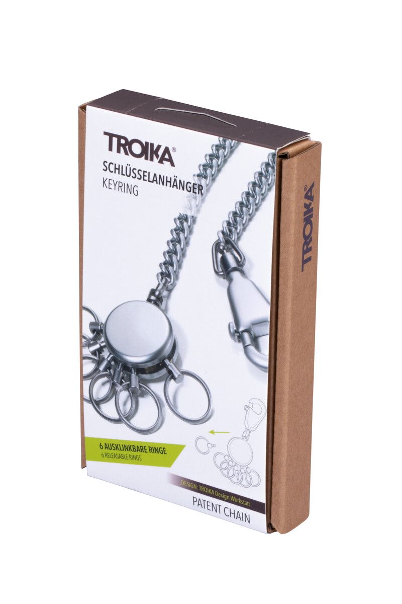 Schlüsselanhänger mit Kette, matt, silber | TROIKA Germany GmbH