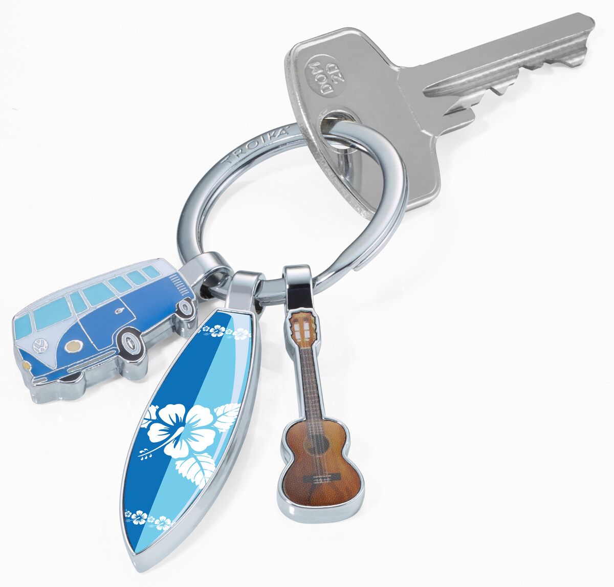 Schlüsselanhänger, VW-Bulli, Surfbrett, Gitarre